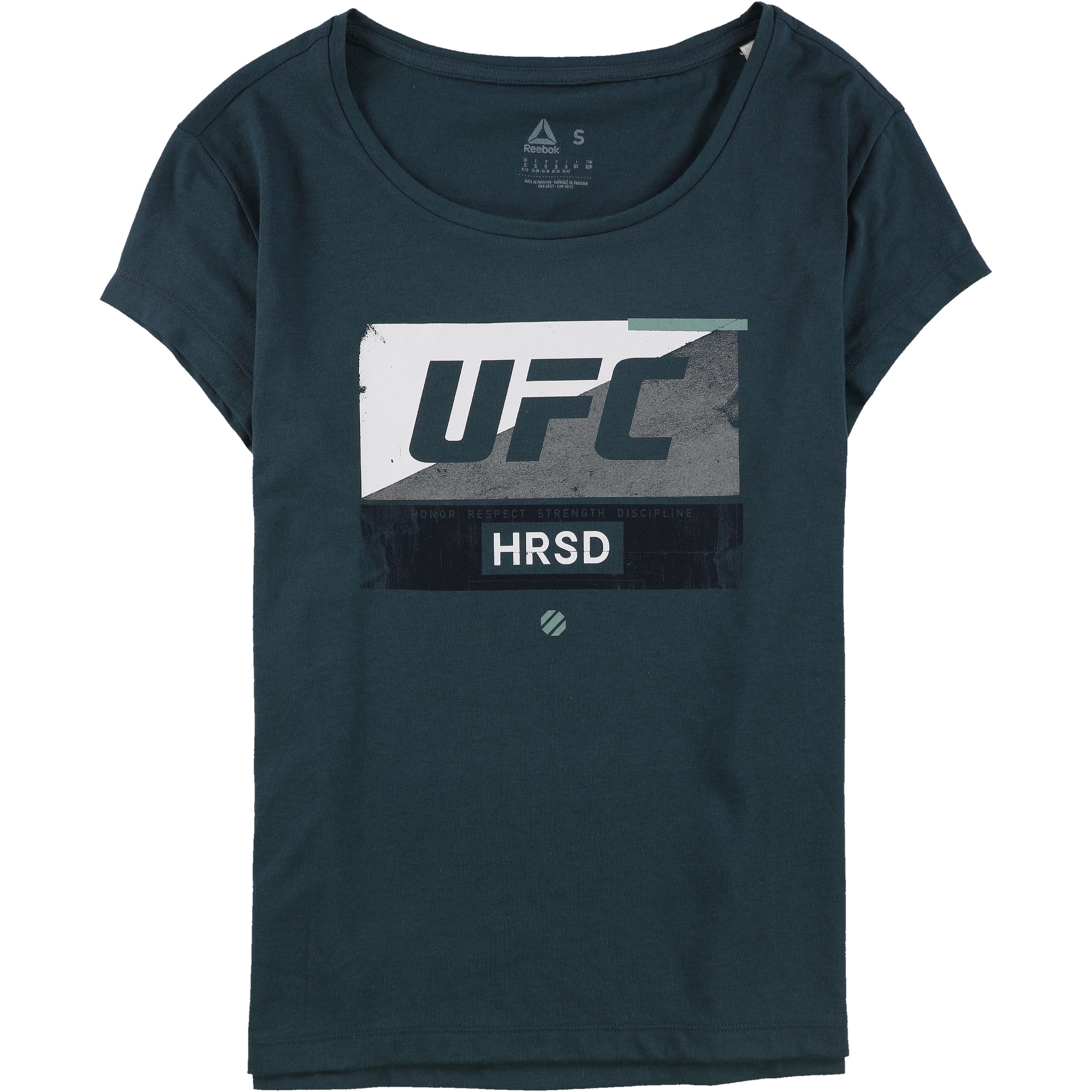 Reebok Womens UFC HRSD Graphic T-Shirt, Blue, Small